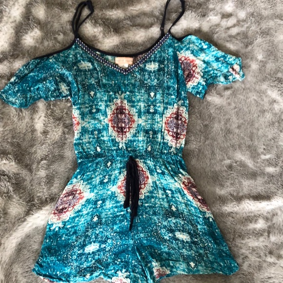 Blue Patterned Romper - Picture 1 of 1